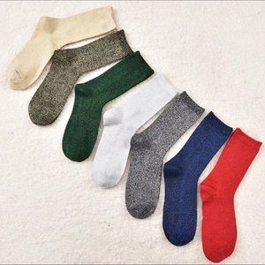 3 pairs brand new glitter ankle high socks